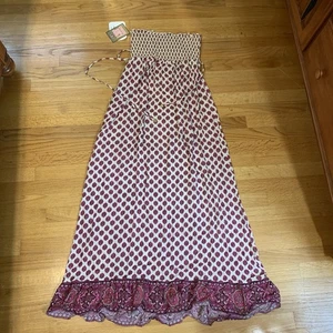 Juicy Couture Pam Gela Beach Royalty Martinique Long Smocked Dress Womens Medium - Picture 1 of 10