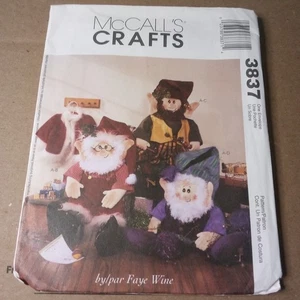 S61- McCalls Crafts 3837 SANTA & ELVES Doll & Clothes UNCUT - Picture 1 of 3