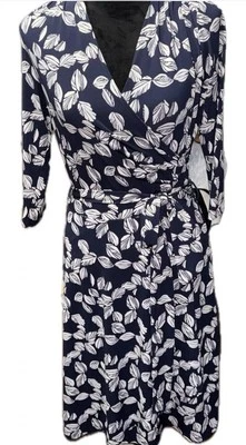 41 Hawthorne Stitch Fix Dress Women’s size 3x Faux Wrap Navy Blue Midi 45 NWT - Image 1 of 4