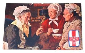 Antique 1908 Red Bird Coffee Brand Postcard Advertisement The Talk of The Town - Picture 1 of 5