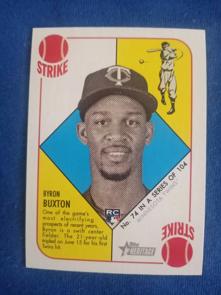 2015 Topps Heritage Byron Buxton #74 RC  Blue Back Twins Rookie Hot MVP? - Image 1 of 1