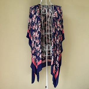 Mario Serrani Fashion Wickel Staubmantel Blumendruck vorne offen Viskose One Size - Bild 1 von 9