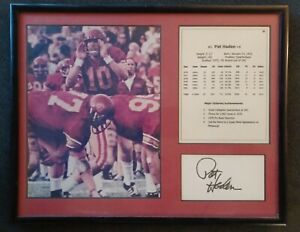 💥 Pat Haden USC TROJANS Signed 8x10 Photo Framed NCAA Fight On! LA Rams vintage