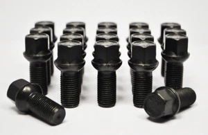 20 x M14 x 1,5, rosca de 30 mm, pernos de rueda de radio (negro) - Imagen 1 de 2