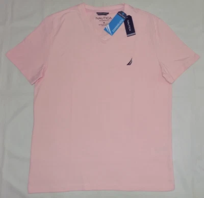 Camisetas masculinas Nautica Active Stretch Performance rosa M novas - Imagem 1 de 4