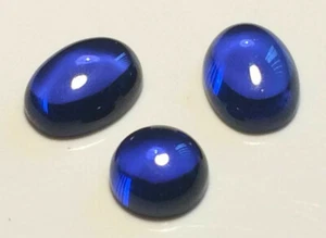 Blue Spinel & Ruby Red Cabochon 8x6mm Oval 5mm & 6mm Round Loose Stones AAAAA - Bild 1 von 12