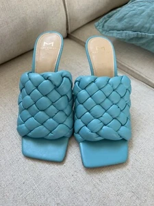 Marc Fisher LTD Draya Braided Sandal Turquoise Sandals Size 9M Heels - Picture 1 of 7
