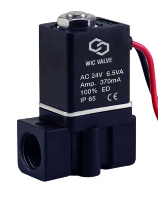 WIC VALVE 1/4" Inch Plastic Fast Response Electric Air Gas Water Solenoid Valve 24V AC