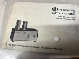 PYE POCKETPHONE ŁADOWARKI AKUMULATORÓW TYP BC5/6 WYDANIE 1 INSTRUKCJA 1966 VINTAGE - Zdjęcie 1 z 1