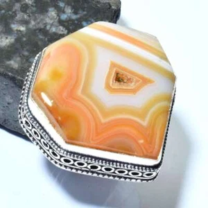 Solar Agate Ethnic Handmade Antique Design Ring Jewelry US Size-8 AR 67509 - Picture 1 of 1