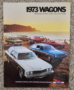 1973 Chevrolet Wagons Sales Brochure - Chevelle, Vega, Blazer, Suburban      H - Bild 1 von 8