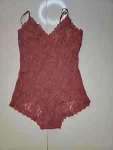 Body Hanky Panky rosso pizzo floreale cinturino regolabile taglia small - Foto 1 di 4