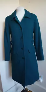 Women’s Size 8 Tall Moda International Wool Teal Tweed Peacoat Coat Buttons - Picture 1 of 4