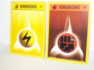 German Pokemon Cards Lightning & Fighting Energie 1st ED Base 100/102 & 97/102 - Picture 1 of 5