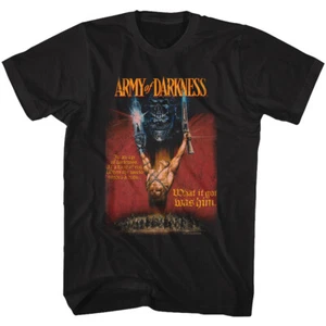 Army Of Darkness Movie At A Time Of Evil The World Got Him Men's T Shirt   - Picture 1 of 3