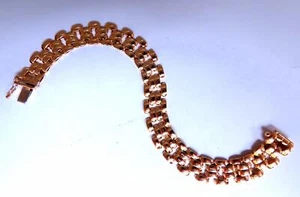Pulsera de eslabones pantera clásica de 10 mm 14kt 12448 - Imagen 1 de 5