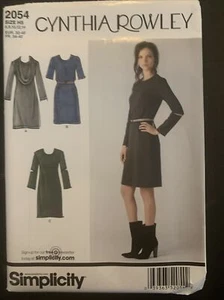SIMPLICITY 2054 TEJIDO Vestido Patrón Cynthia Rowley Misses TALLA 6 8 10 12 14 - Imagen 1 de 2