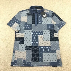 G/Fore Golf Poloshirt Herren Large All Over Print Blau Neu - Bild 1 von 7