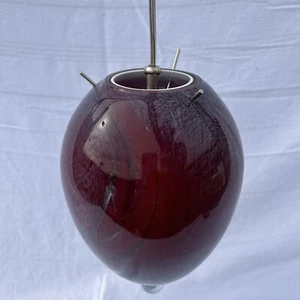 Rare NOS LBL/Tech Lighting Italian Murano Glass Pendant Light Fixture Red Nuage - Picture 1 of 9