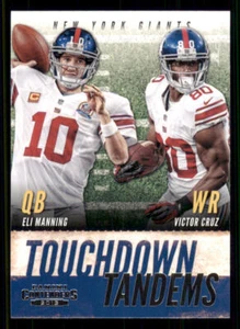 2013 Panini Contenders Touchdown Tandems #8 Eli Manning/Victor Cruz - Picture 1 of 2