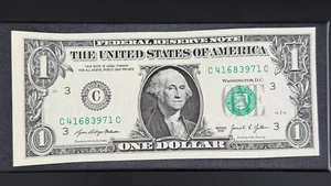 2021 $1 Philadelphia "FW" U.S. Banknote FRN Block C/C Fr.# 3007-C SP108 - Picture 1 of 2