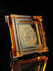 CENICERO DE CRISTAL VERSACE "MEDUSA PRISMA ÁMBAR" NUEVO EN CAJA - Imagen 1 de 11