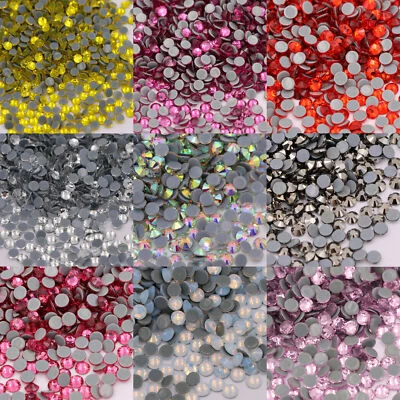Crystal AB Hot Fix Rhinestone Glitter Strass Iron On Stones For Fabric Garment - Image 1 of 4