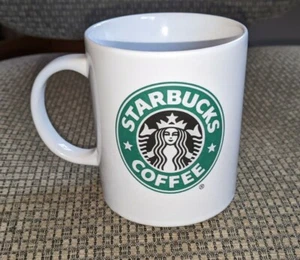 Starbucks Keramik Kaffeebecher / 11,5 oz. / doppelseitiges grünes Meerjungfrau Logo  - Bild 1 von 4