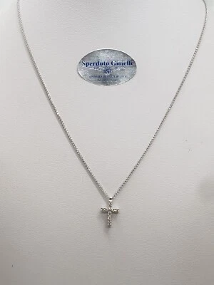 Recarlo Collar De Mujer Con Cruz De Oro Blanco 18Kt Y Diamantes (0008) Outlet - Imagen 1 de 4