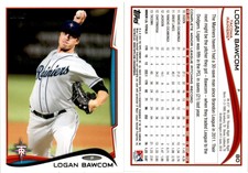 2014 Topps Pro Debut Baseball Card 80 LOGAN BAWCOM RAINERS / DODGERS