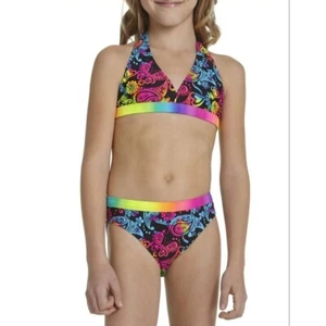 Girls Bikini Large 2 Piece Swimsuit Multicolor Vibrant Pandora Bikini 10-12 NWT - Picture 1 of 6