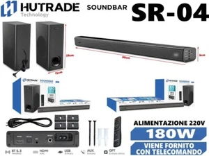 Haut-Parleur Soundbar Sr-04 180W Avec Subwoofer Télécommande Mar - Photo 1/1