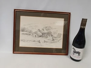 Burnsall Farmhouse Graphite Pencil Drawing by Jim Robinson Yorkshire Artist - Picture 1 of 8