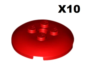 Lego ® Lot 10 Disque Rouge 4x4 Dish with Knobs Red 65138 NEW - Picture 1 of 1