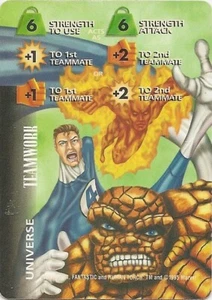 Marvel OVERPOWER Teamwork 6S +1 +2 - thing Mr. Fantastic Human Torch - Original - Picture 1 of 1