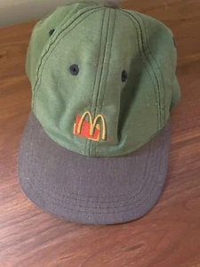 Vintage McDonald’s Green Hat Cap Crest Uniform #7486 Rare 80’s 90’s Streetwear - Picture 1 of 4