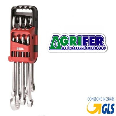 SERIE SET KIT 8 CHIAVI COMBINATE FISSA E STELLA PROFESSIONALI USAG 285 DS8 - Immagine 1 di 2