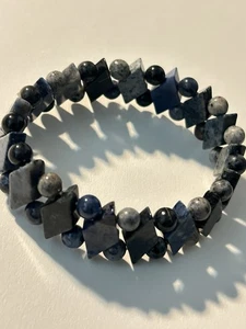 Lapislazuli Multi Abstrakt Dehnbar Armband - Bild 1 von 5