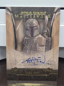 2019 Topps Star Wars Masterwork Autographs Wood Boba Fett 3/10 Mark Austin - Picture 1 of 4