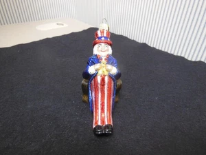 Rentner alte Welt Weihnachten OWC Glas Ornament patriotisch Uncle Sam Glitzer - Bild 1 von 5