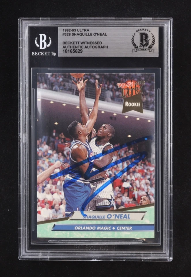 Shaquille O'Neal Firmado 1992-93 Ultra #328 RC (BGS) Foto 1 de 2