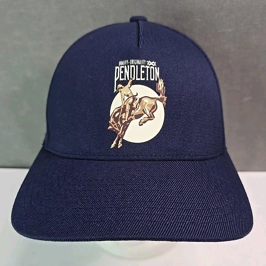 Chapéu Pendleton Oregon Rodeio Cowboy Bronco logotipo de borracha quadro A elástico snapback - Imagem 1 de 4