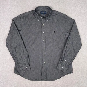 Polo Ralph Lauren Chambray Button Up Shirt Mens XXL Slim Dark Indigo Long Sleeve - Picture 1 of 7