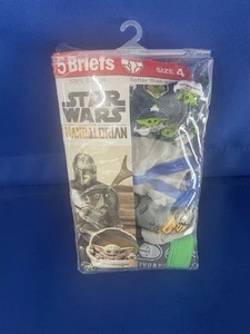 * BOYS * STAR WARS MADALORIAN COTTON BRIEFS * 4 PACK * SIZE 4 UNDERWEAR * - Picture 1 of 2