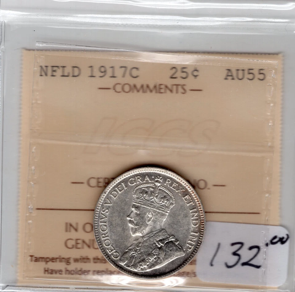 NFLD 1917 c  25 cents AU55 - Image 1 of 2