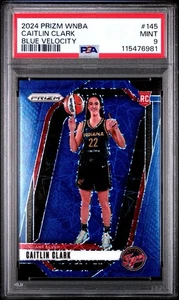 2024 Panini WNBA Prizm Caitlin Clark #145 Blue Velocity Rookie RC PSA 9 MINT - Picture 1 of 2