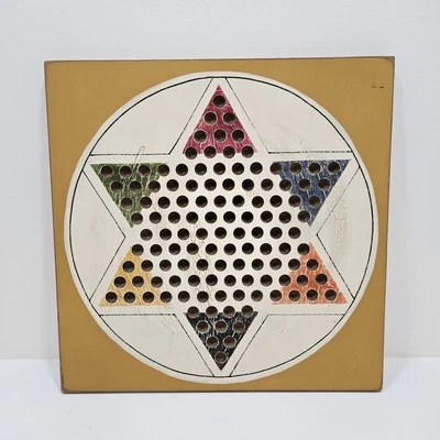 Americana Folk Art Chinese Checkers Board Handcrafted Handpainted Cabincore - Image 1 of 4