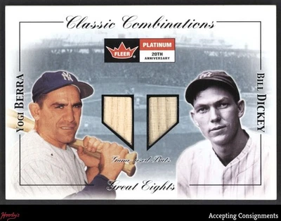 Fleer Platinum Classic Combinations 2001 Yogi Berra y Bill Dickey murciélago usado en el juego Foto 1 de 2