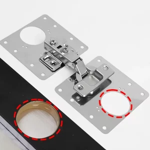 Placa reparación bisagra armario/cocina 10 uds acero inoxidable + tornillo - Imagen 1 de 3