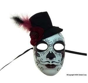 Day of the Dead Half Mask - Male - Costume Accessory - One Size - Picture 1 of 2
